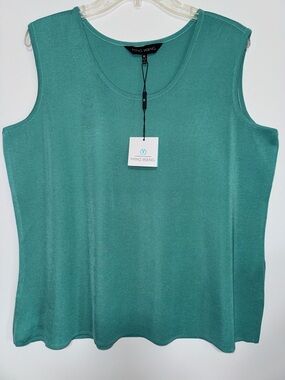 Ming Wang Women's Teal Sleeveless Knit Shell XL